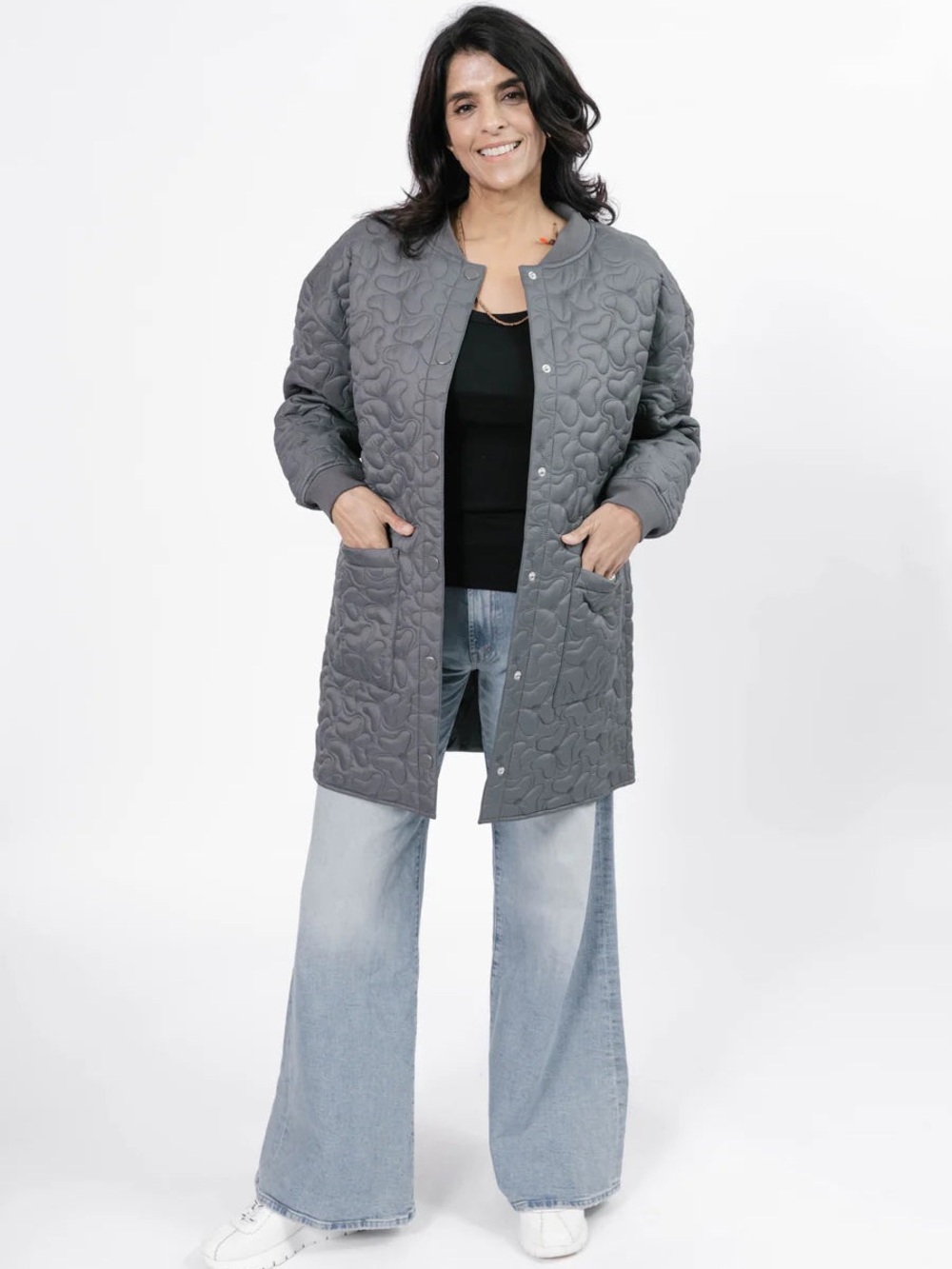 Smash Tess Carson Quilted Jacket- Magnet Gray- Size XS/S
